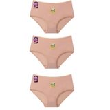 Papatya Kadın Yüksek Bel Bambu Yumuşaksı Doku Külot, 3'lü Set, Ten, XL Papatya 2572-3