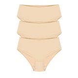 Papatya Kadın Yüksek Bel Bato Külot,%100 Pamuk, 3'lü Paket, Ten, XL/2XL 0235