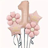 Papatya Karamel Happy Birthday 1 Yaş Folyo Balon Set