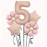 Papatya Karamel Happy Birthday 5 Yaş Folyo Balon Set