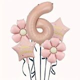 Papatya Karamel Happy Birthday 6 Yaş Folyo Balon Set