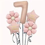 Papatya Karamel Happy Birthday 7 Yaş Folyo Balon Set