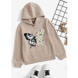 Papatya Kelebek Baskılı Erkek - Kız Çocuk Rahat Kalıp Sweatshirt