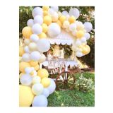 Papatya Konsept Doğum Günü Partisi Balonları Sarı Beyaz Pastel Balon Zincir Set