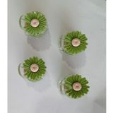 Papatya Mini Kıskaç Toka – Çiçek Desenli Saç Klipsi, Günlük Saç Aksesuarı, Şık & Pratik (Yeşil)