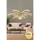 Papatya Model 3 Renk Metal Salon Mutfak Oturma Yatak Odası Modern LED Sarkıt Avize - Gold