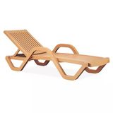 Papatya Myra Kollu Şezlong Teak - Plaj Havuz Bahçe Şezlong
