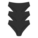 papatya Pamuk Yüksek Bel Külot 3'lü Set, L-XL, PPTY0234, Siyah, kadın