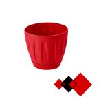 Papatya Saksı 22 Litre 4 Adet Kırmızı Renk Bahçe Saksı Renkli Çiçek Saksısı Yuvarlak Çiçek Saksısı kırmızı