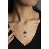 Papatya Silver 925 Ayar Gold Kaplama Lacivert Renkli Spiral Snail Tasarım Kadın Gümüş Kolye