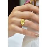 Papatya Silver 925 Ayar Gümüş Gold Kaplama Ayarlanabilir Aralık Ayı Doğum Çiçeği Kadın Yüzük