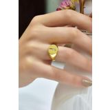 Papatya Silver 925 Ayar Gümüş Gold Kaplama Ayarlanabilir Mart Ayı Doğum Çiçeği Yüzük