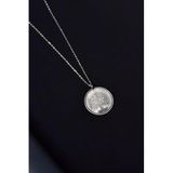 Papatya Silver 925 Ayar Gümüş Hayat Ağacı Çizimli Plaka Kolye