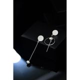 Papatya Silver 925 Ayar Gümüş Rodyum Kaplama Çivili Sallantılı Top Küpe