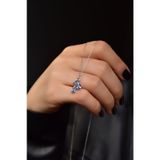 Papatya Silver 925 Ayar Gümüş Rodyum Kaplama Doğum Taşlı Kübik Drop Kolye