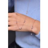 Papatya Silver 925 Ayar Gümüş Rose Dorika Toplu Incili Kolye Bileklik Set