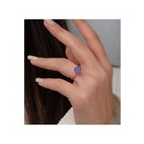 Papatya Silver 925 Ayar Gümüş Rose Kaplama Ayarlanabilir Ametist Lotus Çiçeği Yüzük