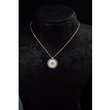Papatya Silver 925 Ayar Gümüş Rose Kaplama Firuze Zirkon Taşlı Nazar Boncuğu Kolye