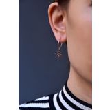 Papatya Silver 925 Ayar Gümüş Rose Kaplama Mix Taşlı Kutup Yıldızı Halka Küpe