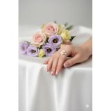 Papatya Silver 925 Ayar Gümüş Rose Kaplama Özel Tasarım Mineli Yüzük