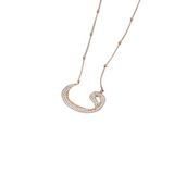 Papatya Silver 925 Ayar Gümüş Rose Kaplama Top Zincirli Zirkon Taşlı Vav Kolye