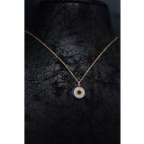 Papatya Silver 925 Ayar Gümüş Rose Kaplama Zirkon Taşlı Nazar Boncuğu Kolye