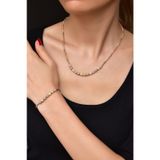 Papatya Silver 925 Ayar Gümüş Üç Renk Sim Dorika Toplu Kolye ve Bileklik Set