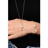 Papatya Silver 925 Ayar Gümüş Üç Renkli Dorika Toplu İncili Kolye Bileklik Set
