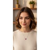 Papatya Silver 925 Ayar Gümüş Zirkon Taşlı doğum taşı Plumeria Kolye.rose.gold.rodaj