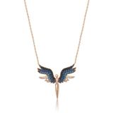 Papatya Silver 925 Ayar Renkli Taşlı Mikail Meleği Gümüş Kolye