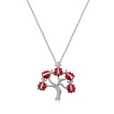 Papatya Silver 925 Ayar Rodyum Kaplama Kaplama Uğur Böcekli Hayat Ağacı Kadın Gümüş Kolye
