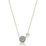 Papatya Silver 925 Ayar Rose Altın Yıldızlı Küçük Nazar Kadın Gümüş Kolye
