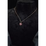 Papatya Silver 925 Ayar Rose Kaplama Pembe Zirkon Taşlı Dönen Güneş Kadın Gümüş Kolye