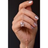 Papatya Silver 925 Ayar Rose Kaplama Sedef Yonca Kadın Gümüş Kolye