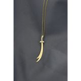Papatya Silver UVPTS10069 925 Ayar Gold Kaplama Dikey Taşlı Zülfikar Kılıç Gümüş Kolye