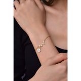 Papatya Silver UVPTS200044 925 Ayar Gold Kaplama Dallı Sedef Manolya Çiçeği Gümüş Bileklik