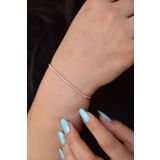 Papatya Silver UVPTS200105 925 Ayar Gümüş Rose Kaplama Zirkon Taşlı Tamtur Su Yolu Bileklik