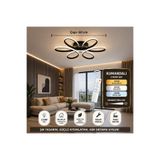 Papatya Siyah 3 Renk Plafonyer Ultra Süper Ledli Avize(Çap:60 cm) TYC98537F09C7A9202