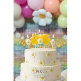 Papatya Tema Happy Birthday Mum Seti 4lü Papatya Doğum Günü Pasta Mum Seti