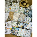 Papatya Temalı Bullet Journal Kağıt Etiket Sticker Seti Journal / Defter / Çıkartma / Scrapbook - Renkli - Mat Sticker - Farklı