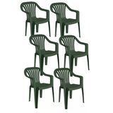 Papatya Tropik Koltuk 6'lı Paket Yeşil - Plastik Bahçe Balkon Teras Sandalyesi