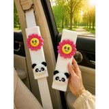 Papatya Ve Panda Desenli Emniyet Kemeri Aksesuarı, 1 Adet