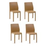 Papatya Yummy Sandalye Teak 4Lü Paket - Plastik Bahçe Balkon Sandalyesi