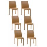 Papatya Yummy Sandalye Teak 6Lı Paket - Plastik Bahçe Balkon Sandalyesi
