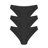 Papatya%100 Pamuk Bikini Model Külot 3'lü Paket (SİYAH/S/M)