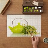 Papatyalar- Çaydanlık- Bitki Çayı Tasarımı 240 Parça Ahşap Puzzle Ahşap Kutuda MP00017