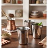Papatyam Dekor 6 Adet Krom Metal Su Bardağı Paslanmayan Kırılmayan Bardak - 0 - 200 ml