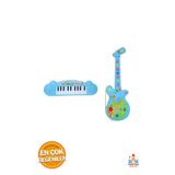 PapatyamPartiEvi 2'li Set! Pilli Türkçe Sesli Müzikli Eğitici Çocuk Oyuncak Gitar - Oyuncak Müzikli Piyano Erkek Çocu