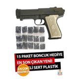 Papatyampartievi Boncuk Atan Oyuncak Tabanca - Hedefe İsabetli 15 Paket Boncuk İle Oyun Keyfi Siyah