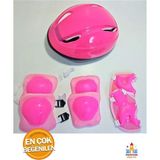 Papatyampartievi Çocuk Kask Dizlik Dirseklik Eldiven Seti Pembe - Güvenli ve Şık Tasarım Pembe - Çok Renkli - Standart